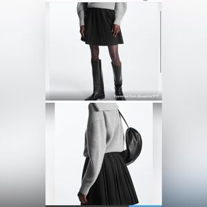Cos wool blend pleated skirt